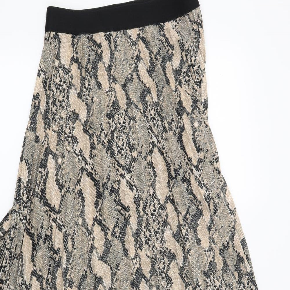 Preworn Womens Beige Animal Print  A-Line Skirt Size 30 in