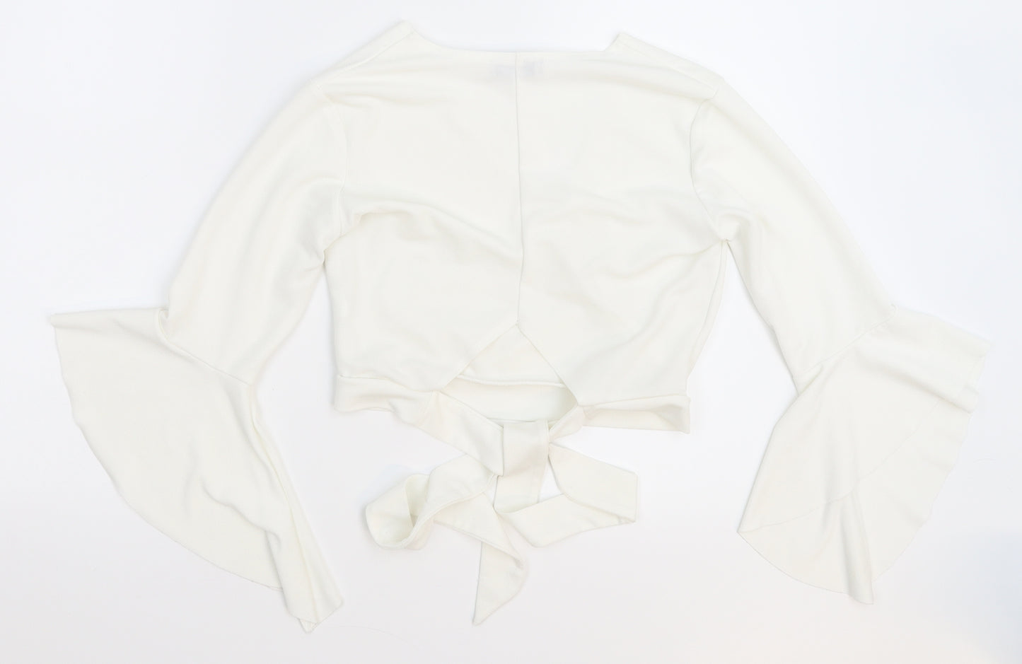 Premier Glam Womens White   Cropped Blouse Size 10