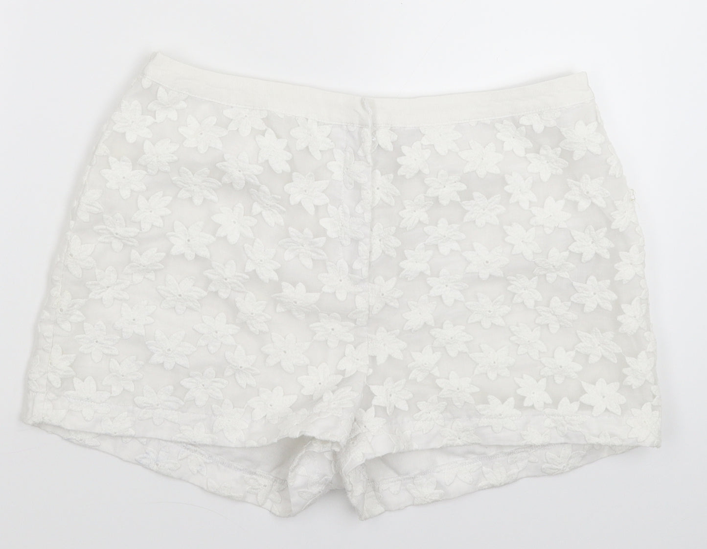 Topshop Womens White   Hot Pants Shorts Size 12