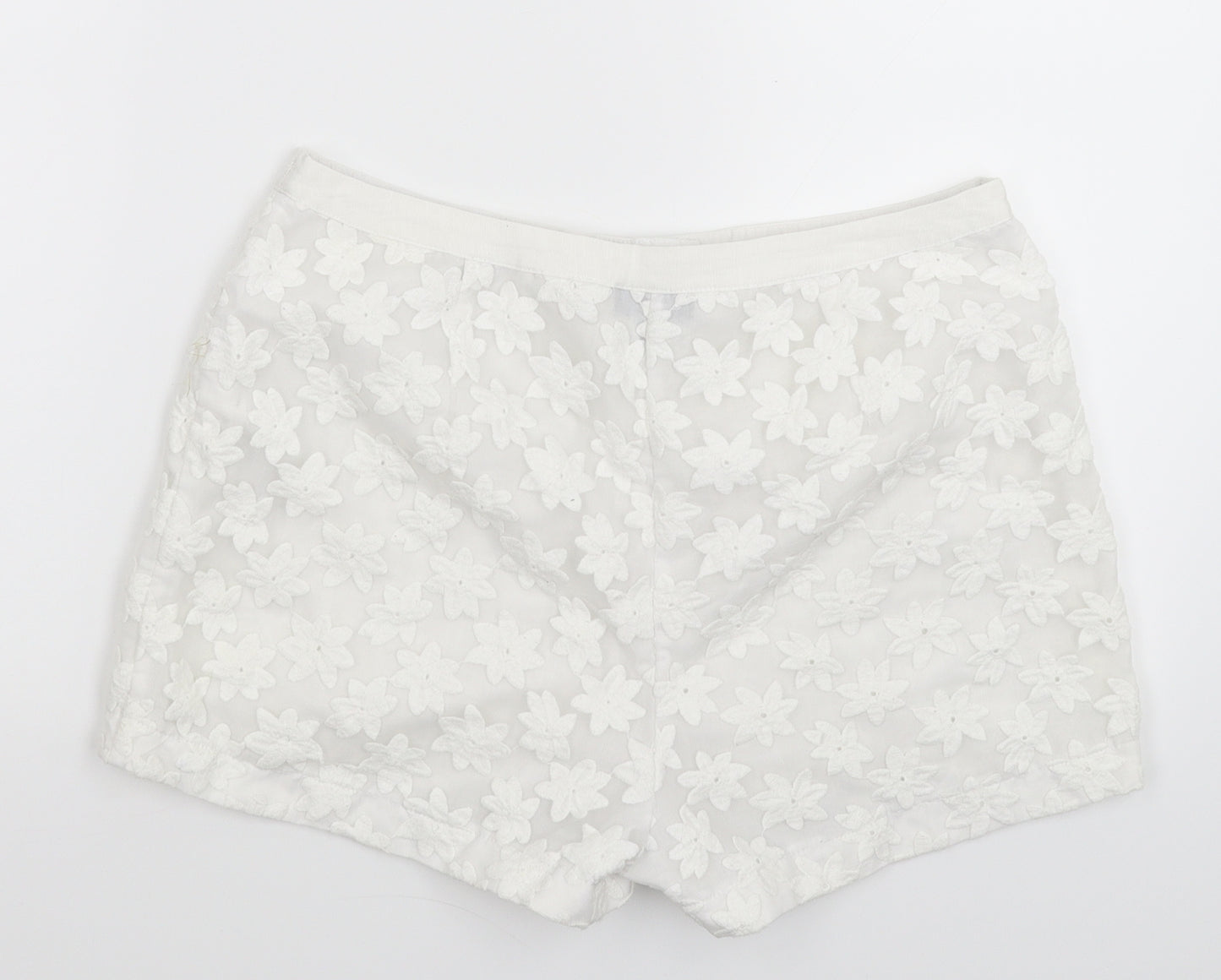 Topshop Womens White   Hot Pants Shorts Size 12