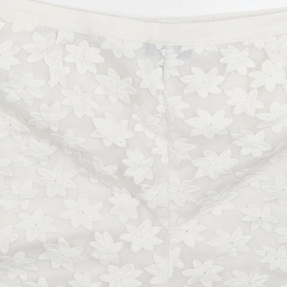 Topshop Womens White   Hot Pants Shorts Size 12