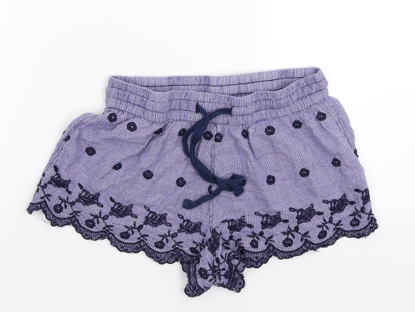 Topshop Womens Purple Check  Sweat Shorts Size 8