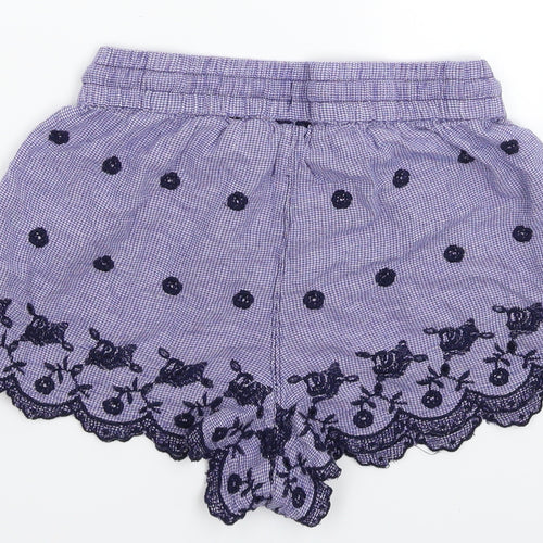 Topshop Womens Purple Check  Sweat Shorts Size 8