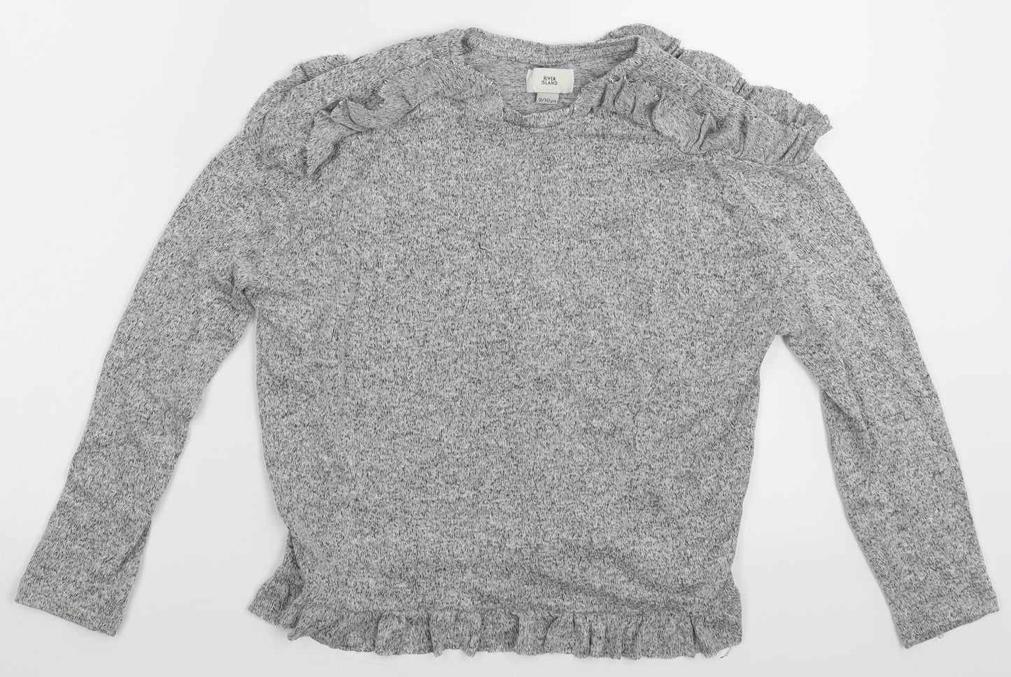 River Island Girls Grey  Knit Pullover Jumper Size 10 Years