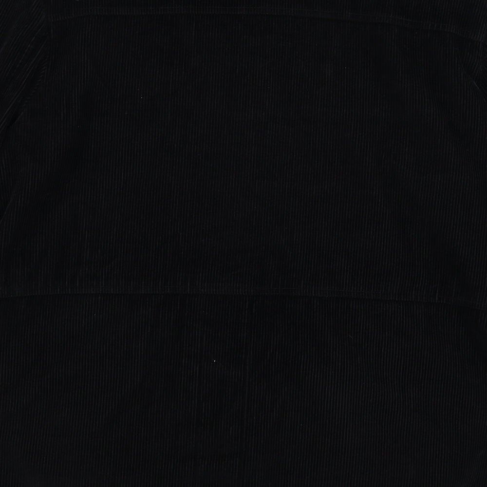 EWM Womens Black  Corduroy Overcoat Coat Size L