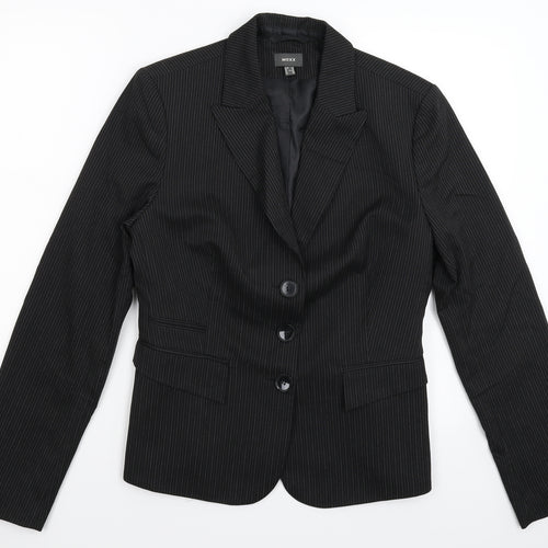 Mexx Womens Black Striped  Jacket Suit Jacket Size 14