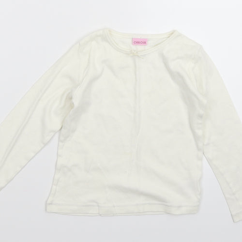 Cherokee Girls White  Knit Pullover Jumper Size 5-6 Years
