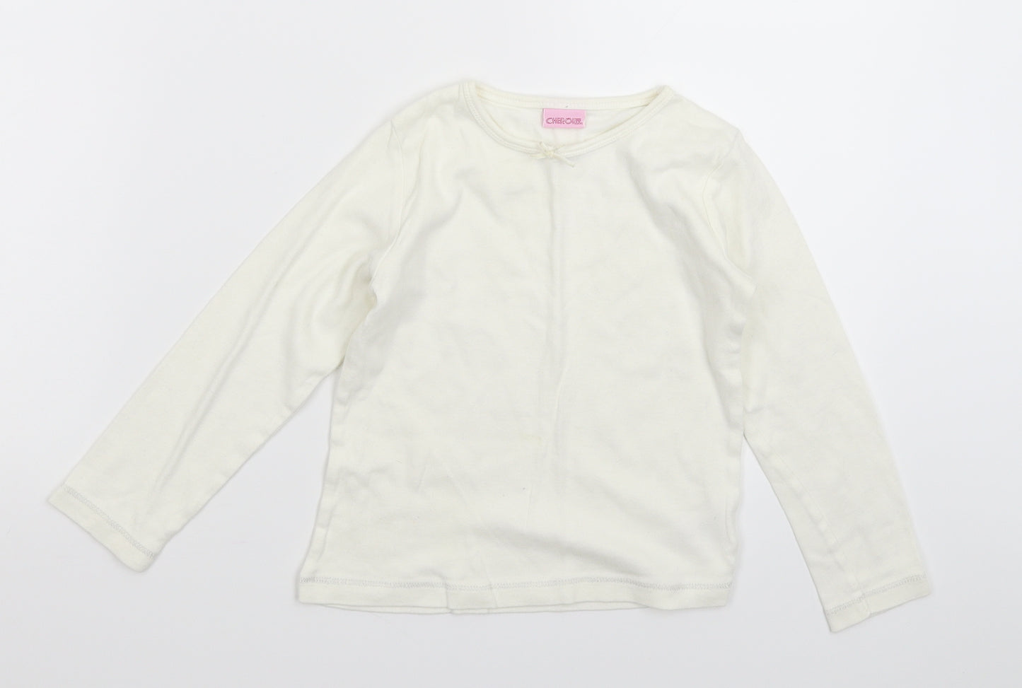 Cherokee Girls White  Knit Pullover Jumper Size 5-6 Years