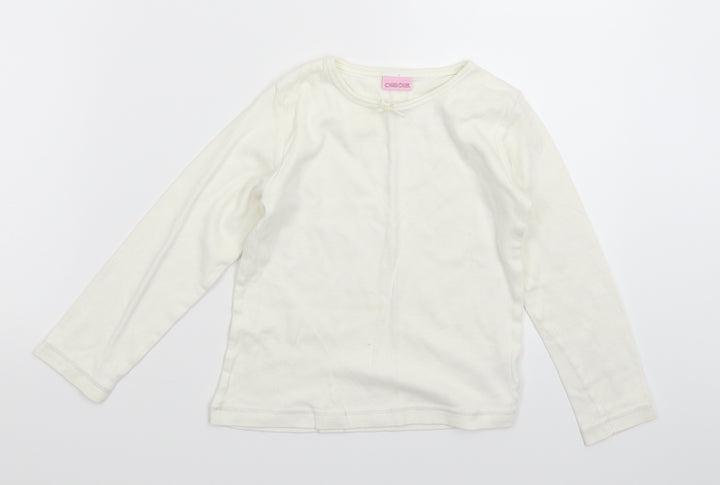 Cherokee Girls White  Knit Pullover Jumper Size 5-6 Years
