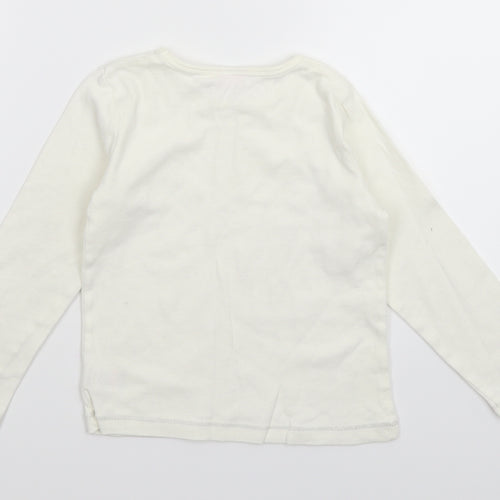 Cherokee Girls White  Knit Pullover Jumper Size 5-6 Years