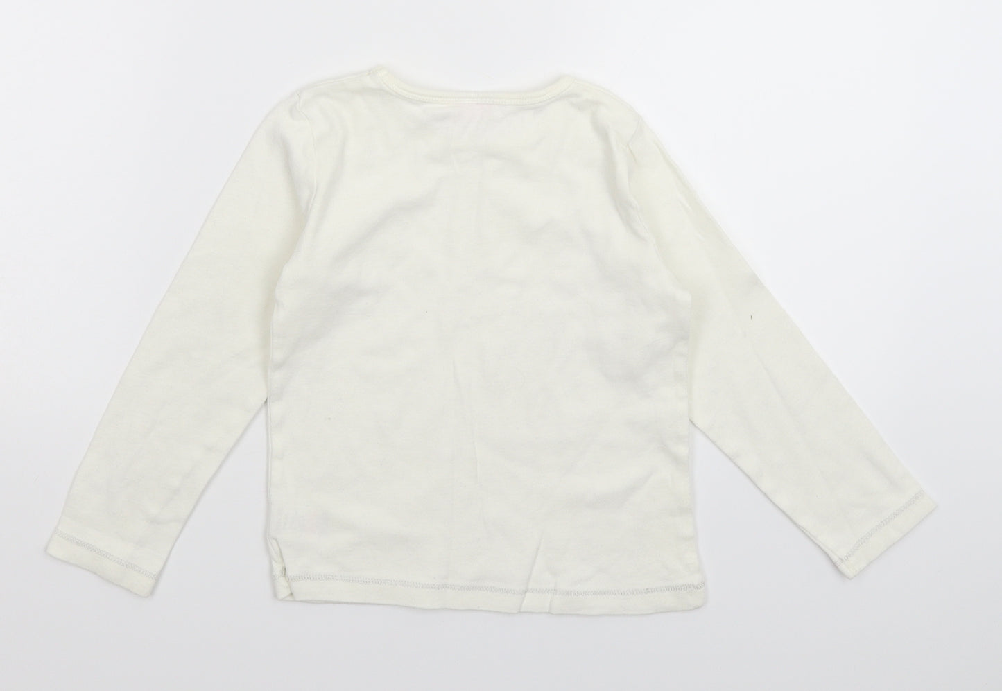 Cherokee Girls White  Knit Pullover Jumper Size 5-6 Years