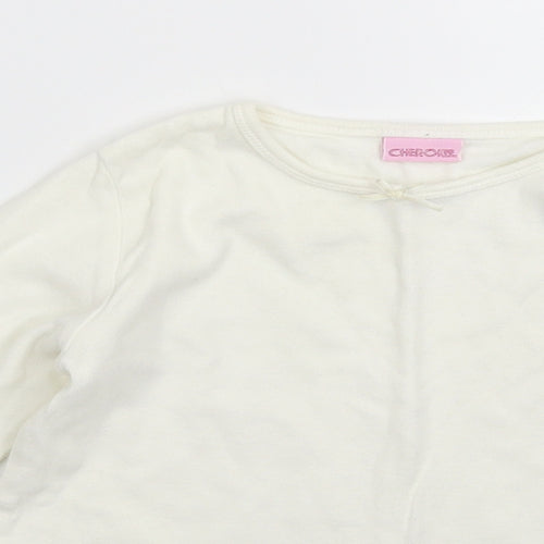 Cherokee Girls White  Knit Pullover Jumper Size 5-6 Years