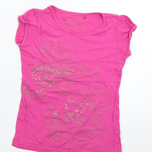 George Girls Pink   Basic T-Shirt Size 7-8 Years