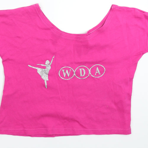 Designs Alike Womens Pink   Cropped T-Shirt Size 8