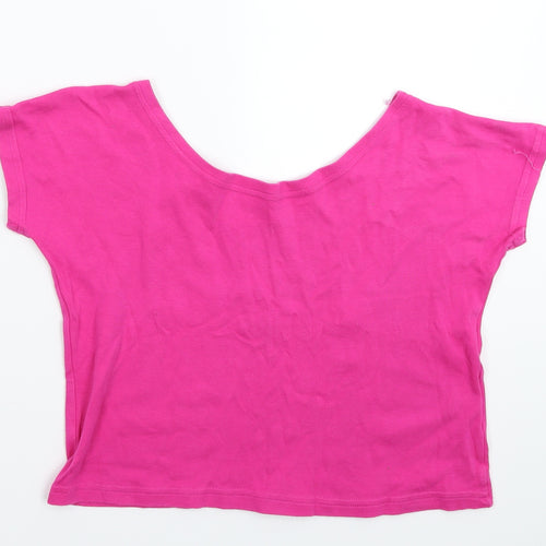 Designs Alike Womens Pink   Cropped T-Shirt Size 8