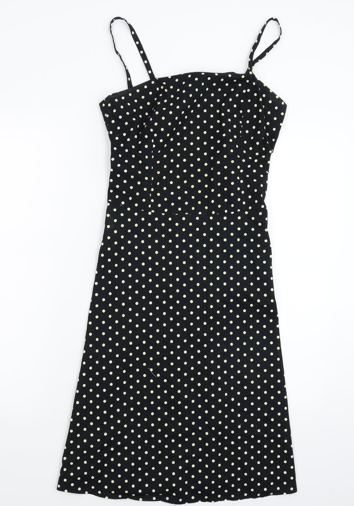 Divided Womens Black Polka Dot Tank Dress Size 10
