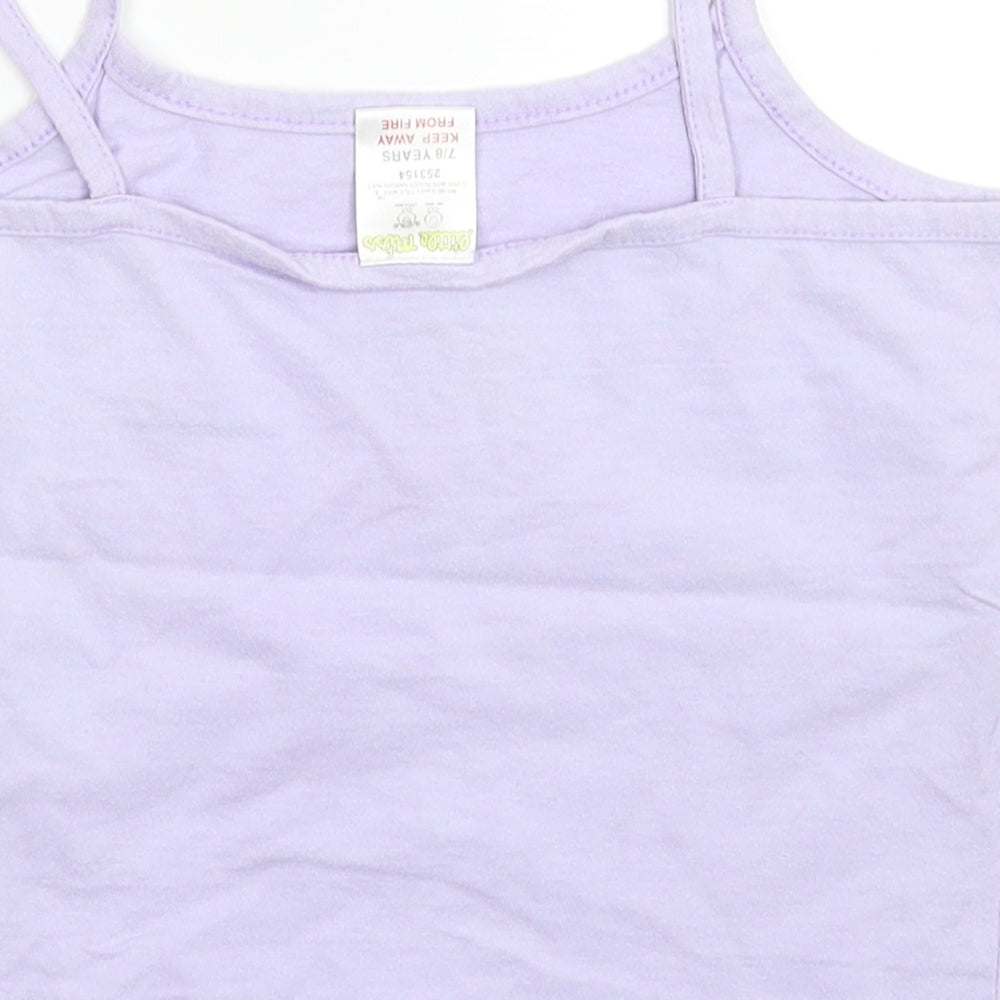 Little Miss Girls Purple   Basic Tank Size 7-8 Years