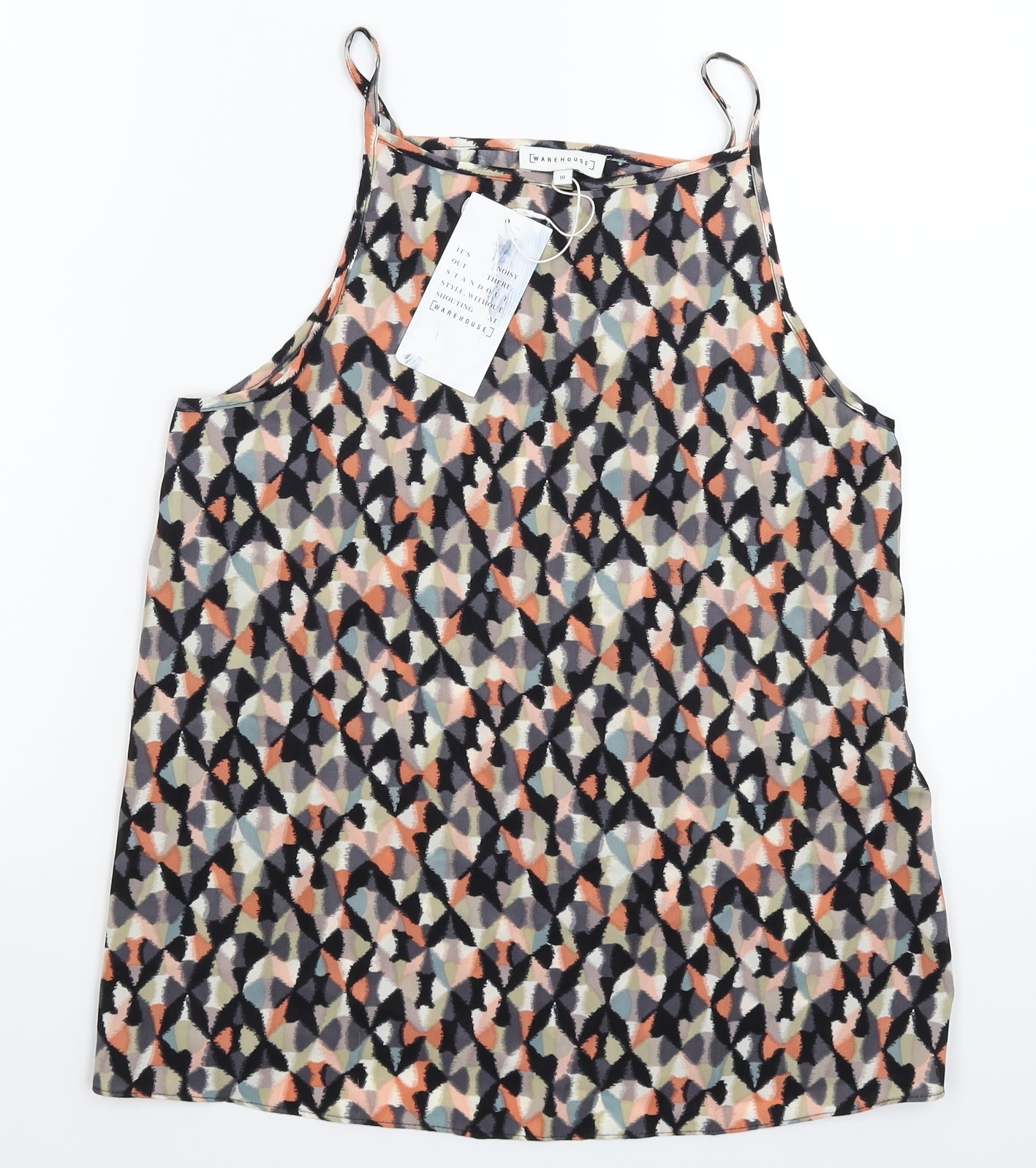 Warehouse Womens Multicoloured Geometric  Basic Tank Size 10