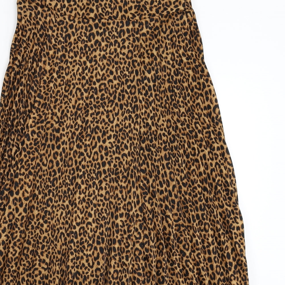 New Look Womens Beige Animal Print  Maxi Skirt Size 10
