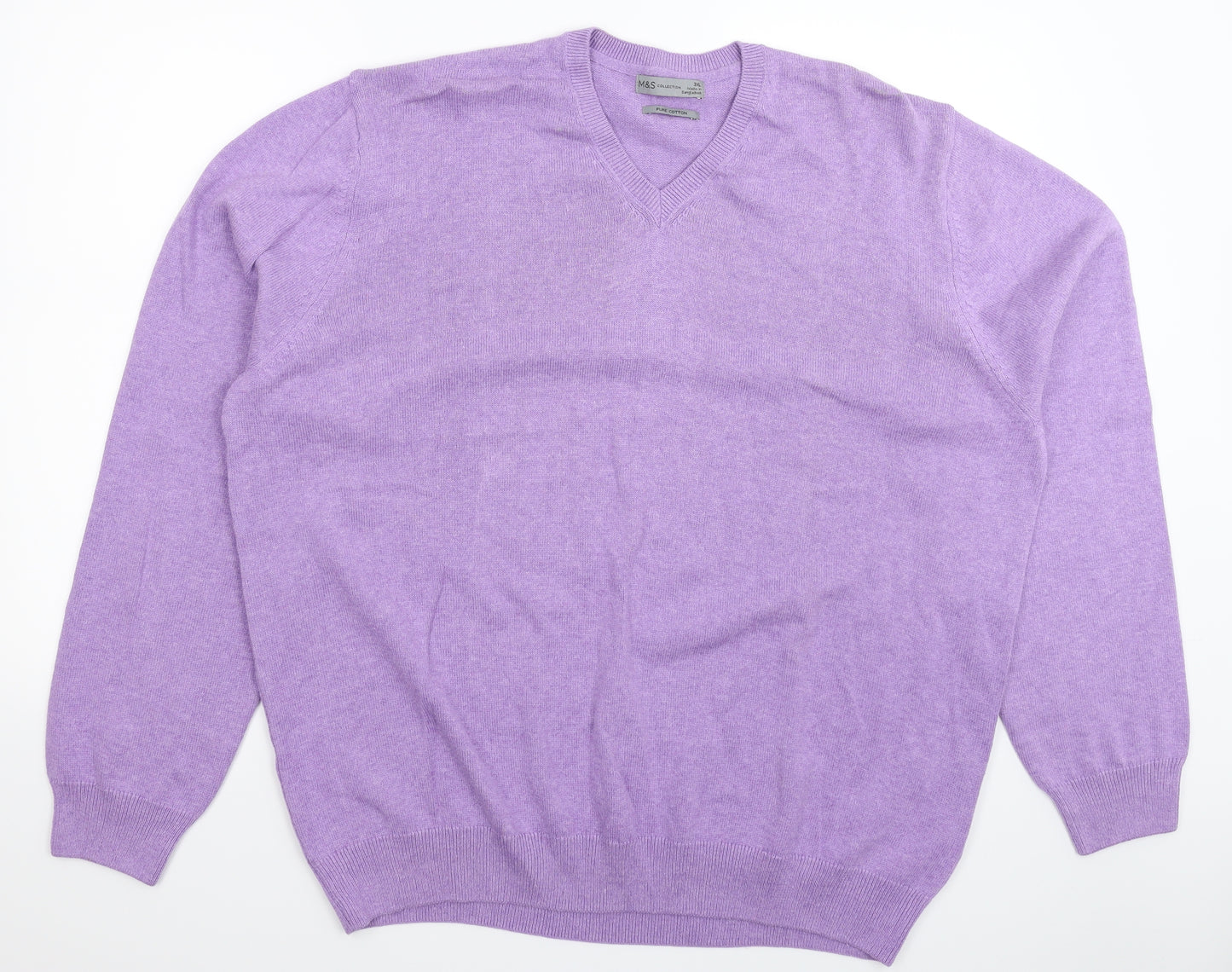Marks and Spencer Mens Purple  Knit Pullover Jumper Size 3XL