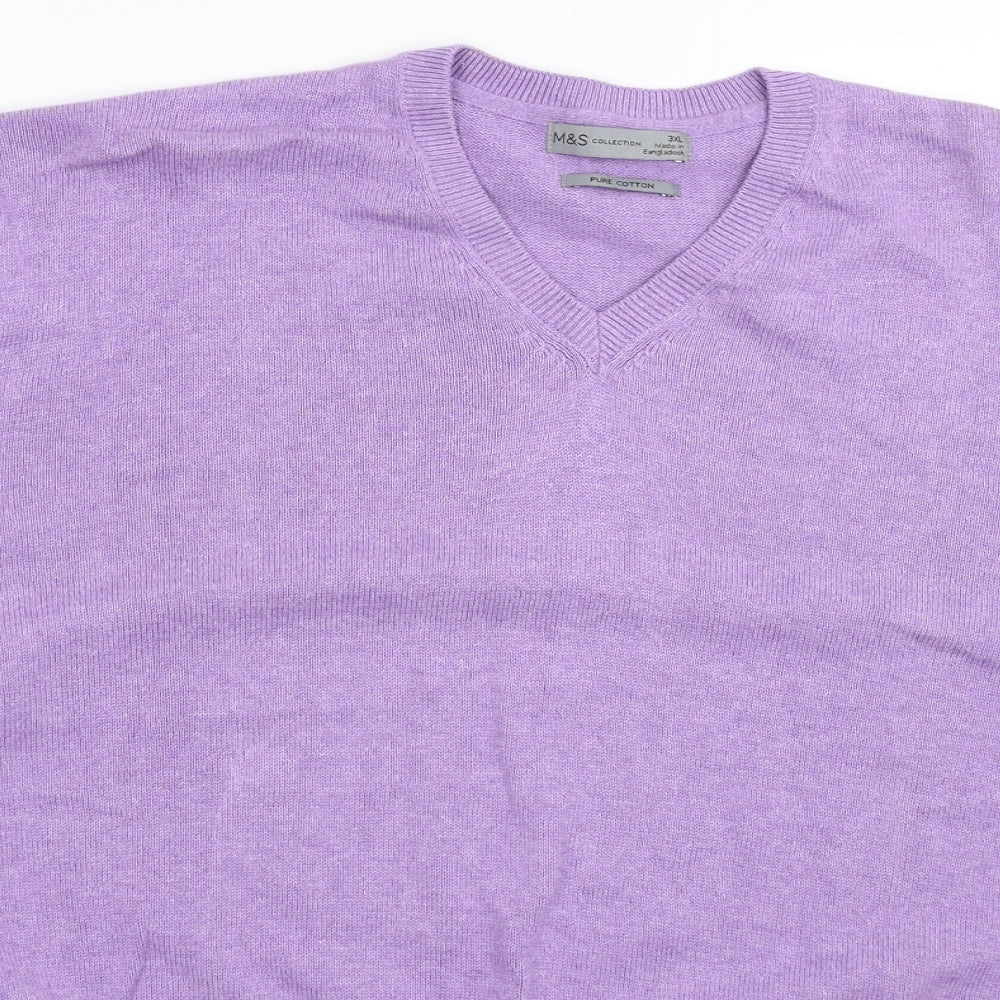 Marks and Spencer Mens Purple  Knit Pullover Jumper Size 3XL