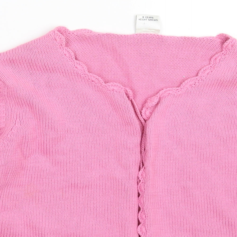 NEXT Girls Pink  Knit Cardigan Jumper Size 8 Years