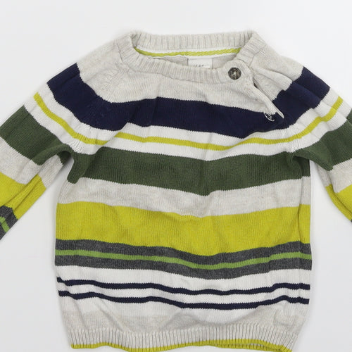 H&M Baby Multicoloured Striped Knit Pullover Jumper Size 6-9 Months