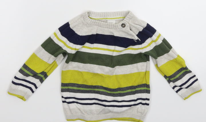 H&M Baby Multicoloured Striped Knit Pullover Jumper Size 6-9 Months