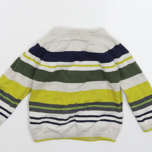 H&M Baby Multicoloured Striped Knit Pullover Jumper Size 6-9 Months