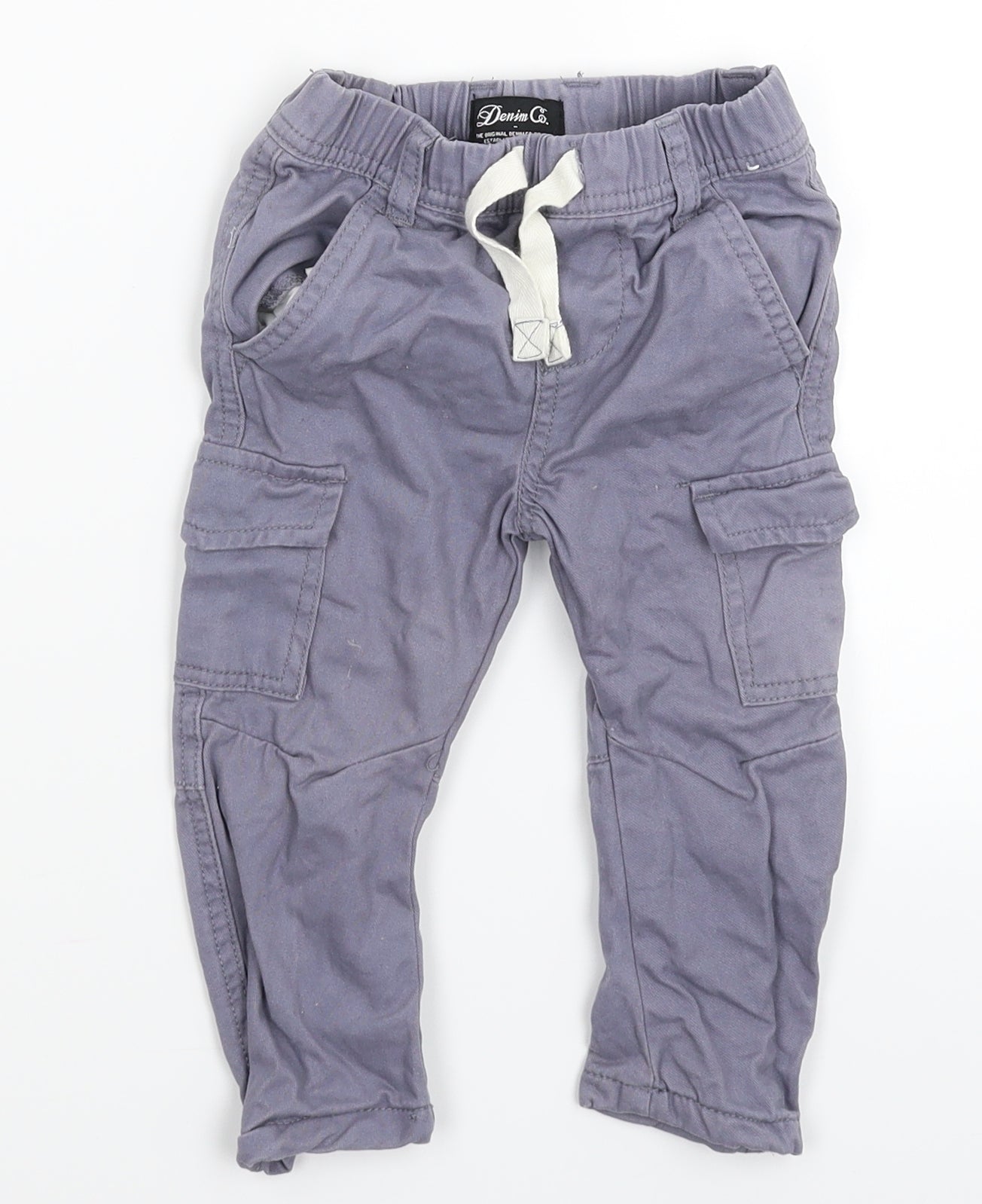 Denim Co Baby Grey   Cargo Trousers Size 12-18 Months