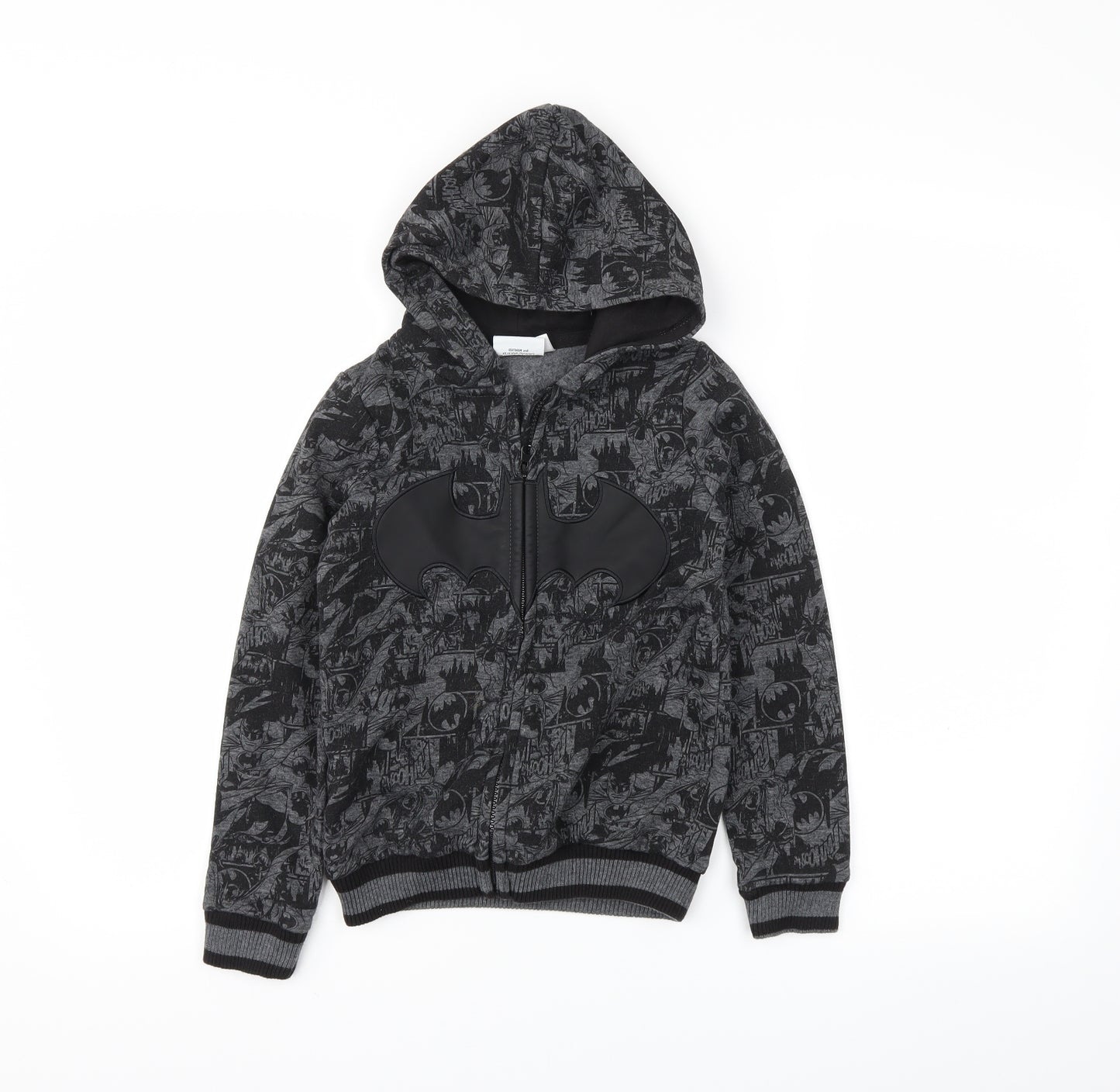 Batman Boys Grey   Full Zip Hoodie Size 7-8 Years
