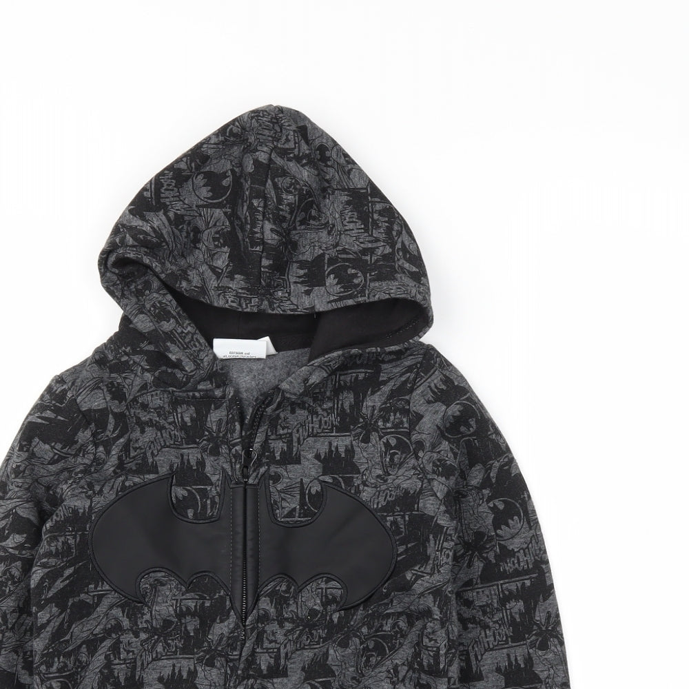 Batman Boys Grey   Full Zip Hoodie Size 7-8 Years