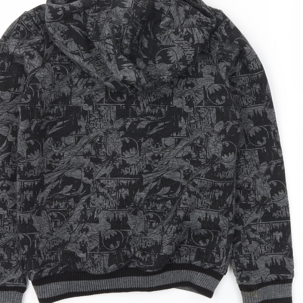 Batman Boys Grey   Full Zip Hoodie Size 7-8 Years