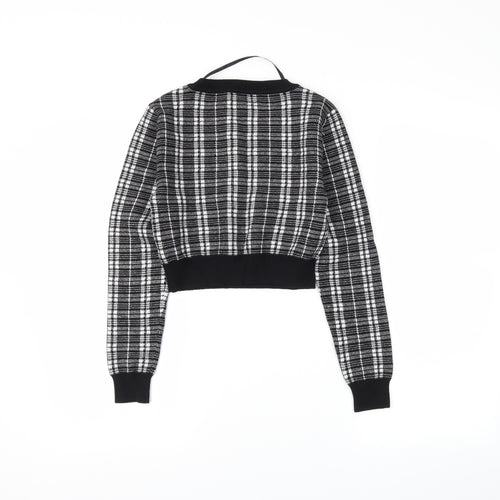 Primark Womens Black Plaid  Pullover Jumper Size 2XS