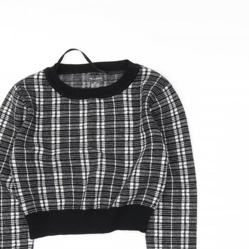 Primark Womens Black Plaid  Pullover Jumper Size 2XS