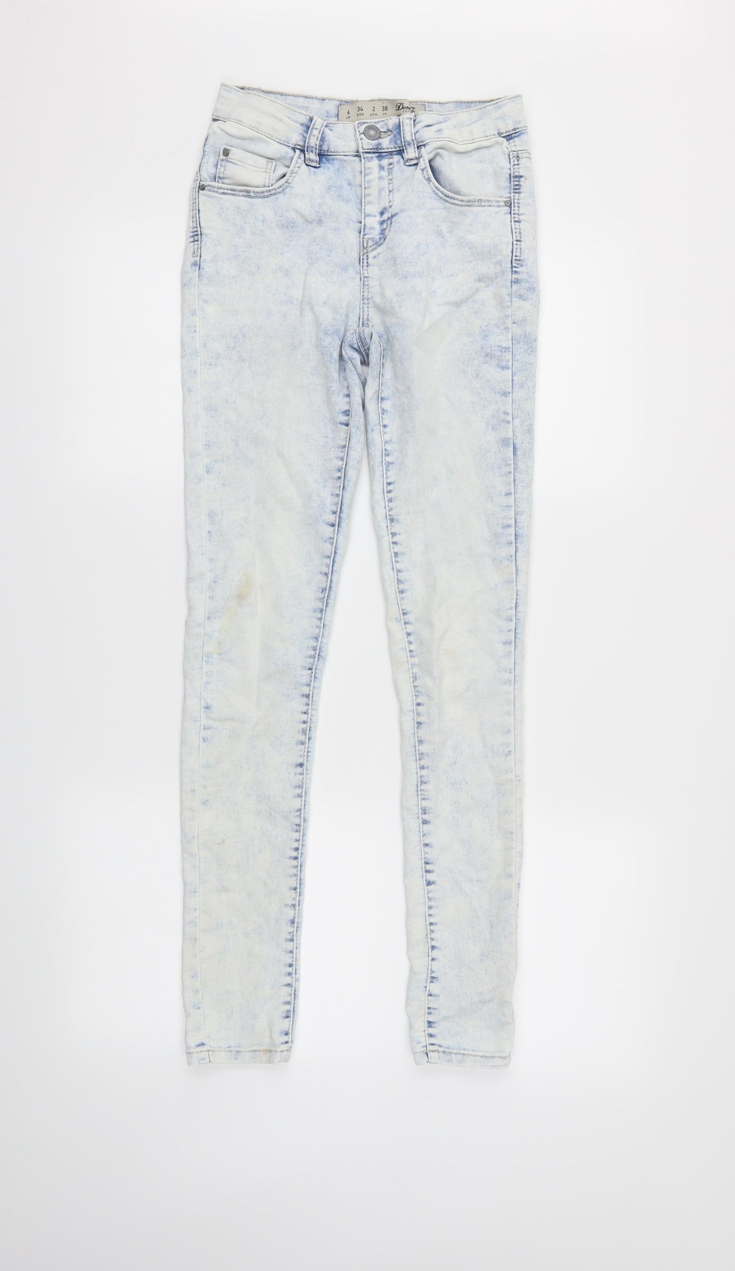 DenimCo Womens Blue  Denim Skinny Jeans Size 6 L27 in