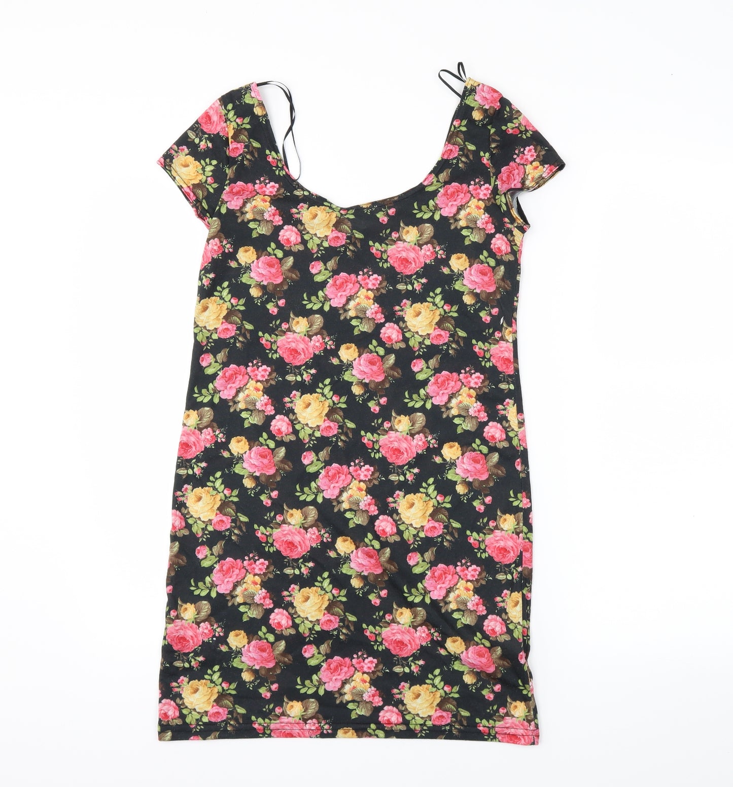 newlook Womens Black Floral  Basic T-Shirt Size 10