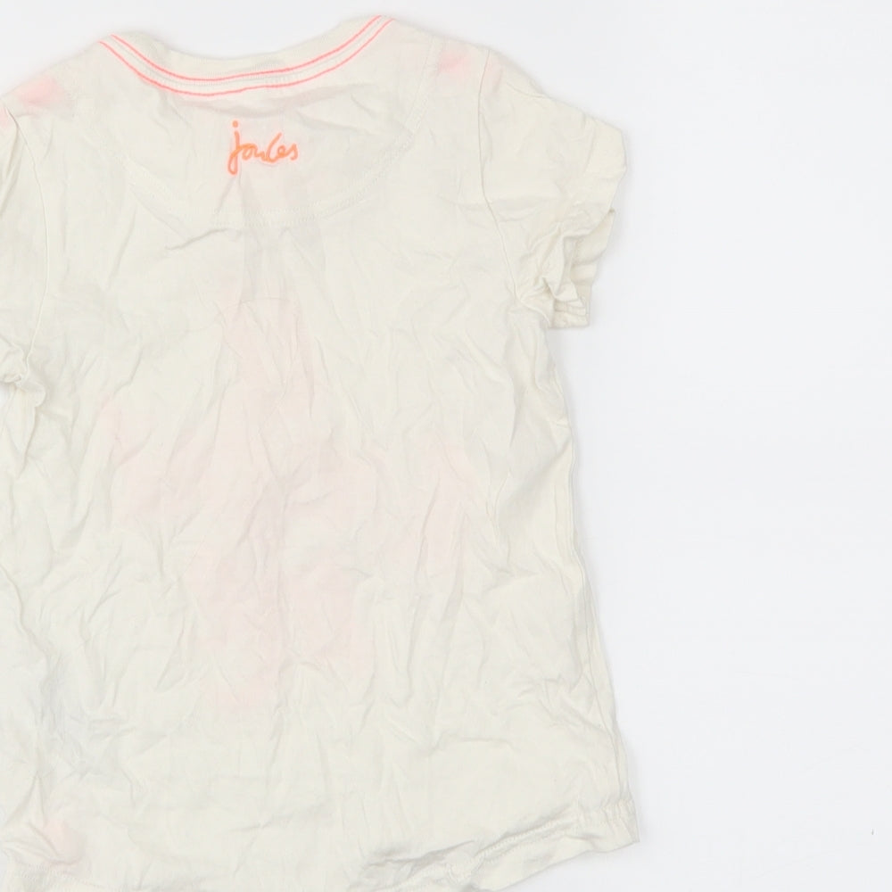 Joules Girls Ivory   Basic T-Shirt Size 5-6 Years