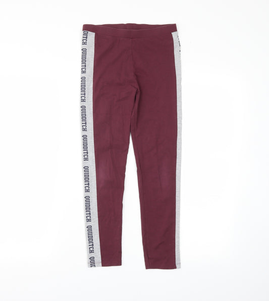 Front view of George girls’ red pedal pusher trousers, size 10-11, years