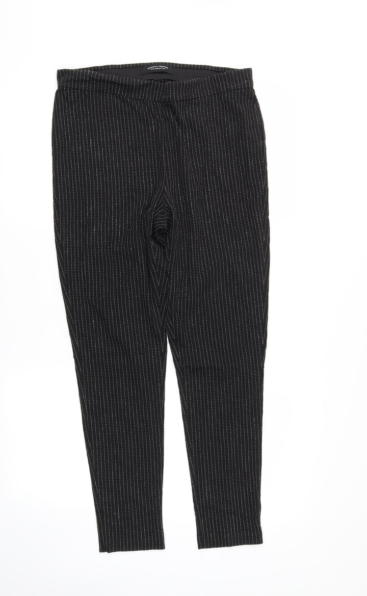 Dorothy Perkins Womens Black Striped Dress Pants Trousers Size 12 L27 in