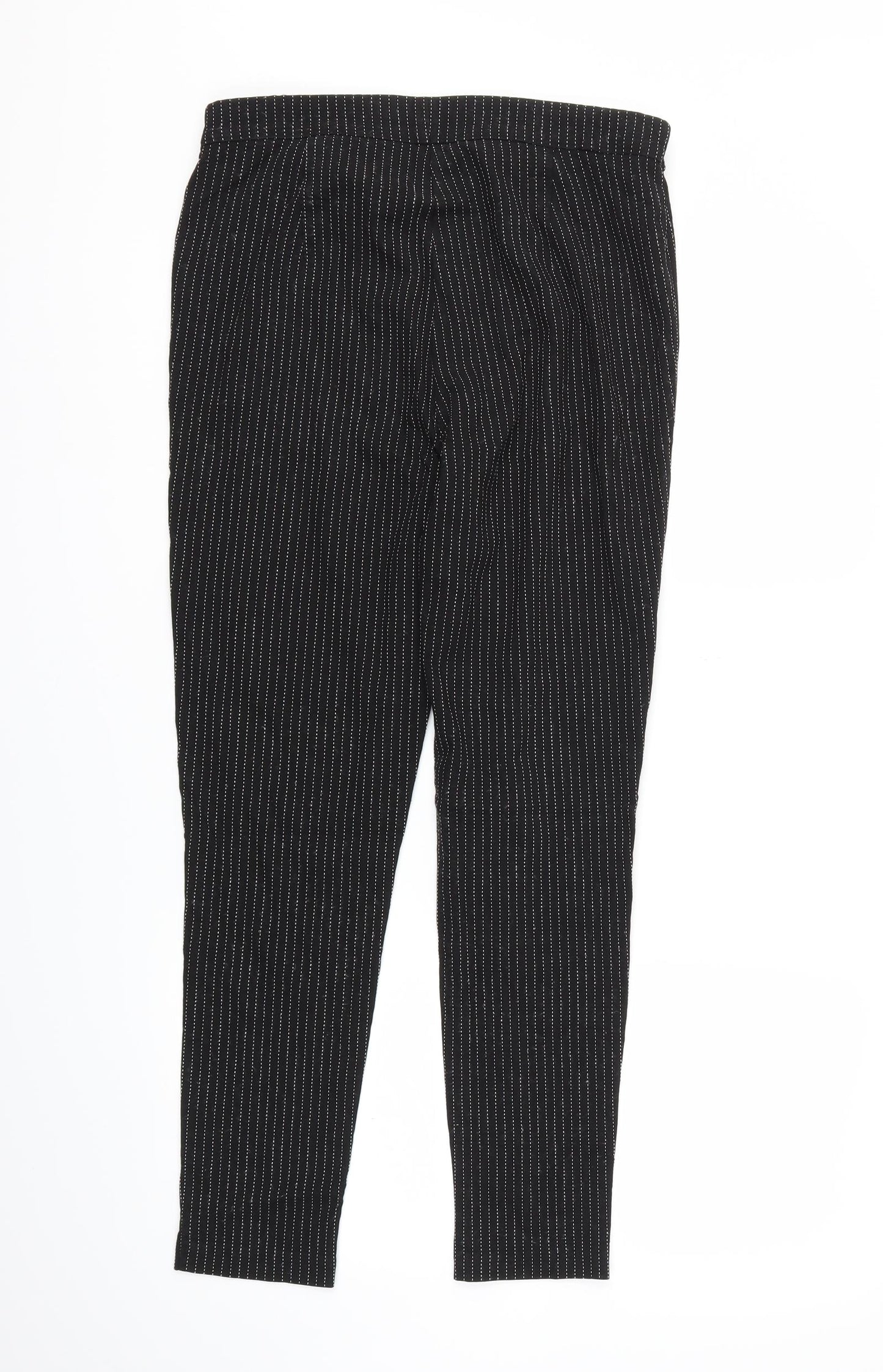 Dorothy Perkins Womens Black Striped  Dress Pants Trousers Size 12 L27 in