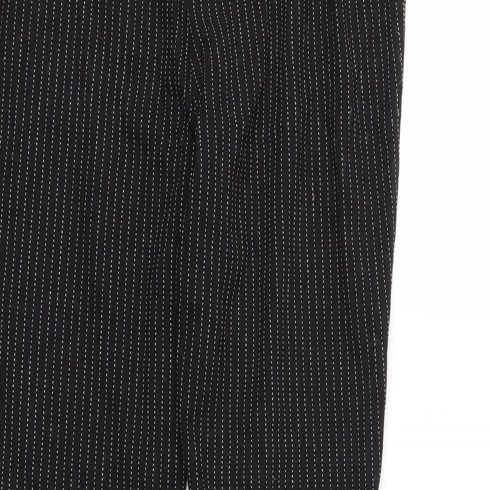 Dorothy Perkins Womens Black Striped  Dress Pants Trousers Size 12 L27 in
