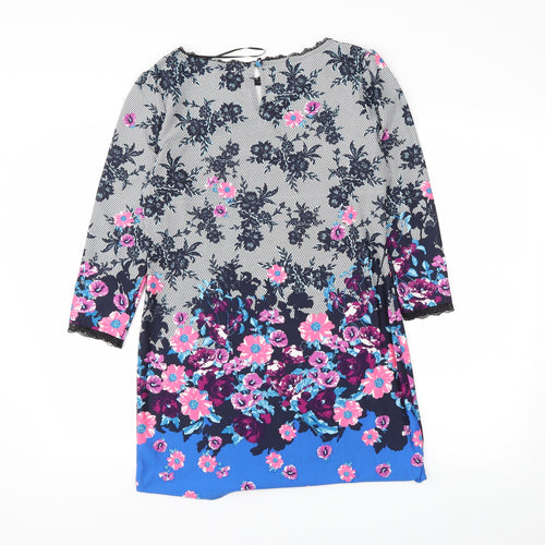 M&Co Womens Blue Floral  Pencil Dress  Size 10