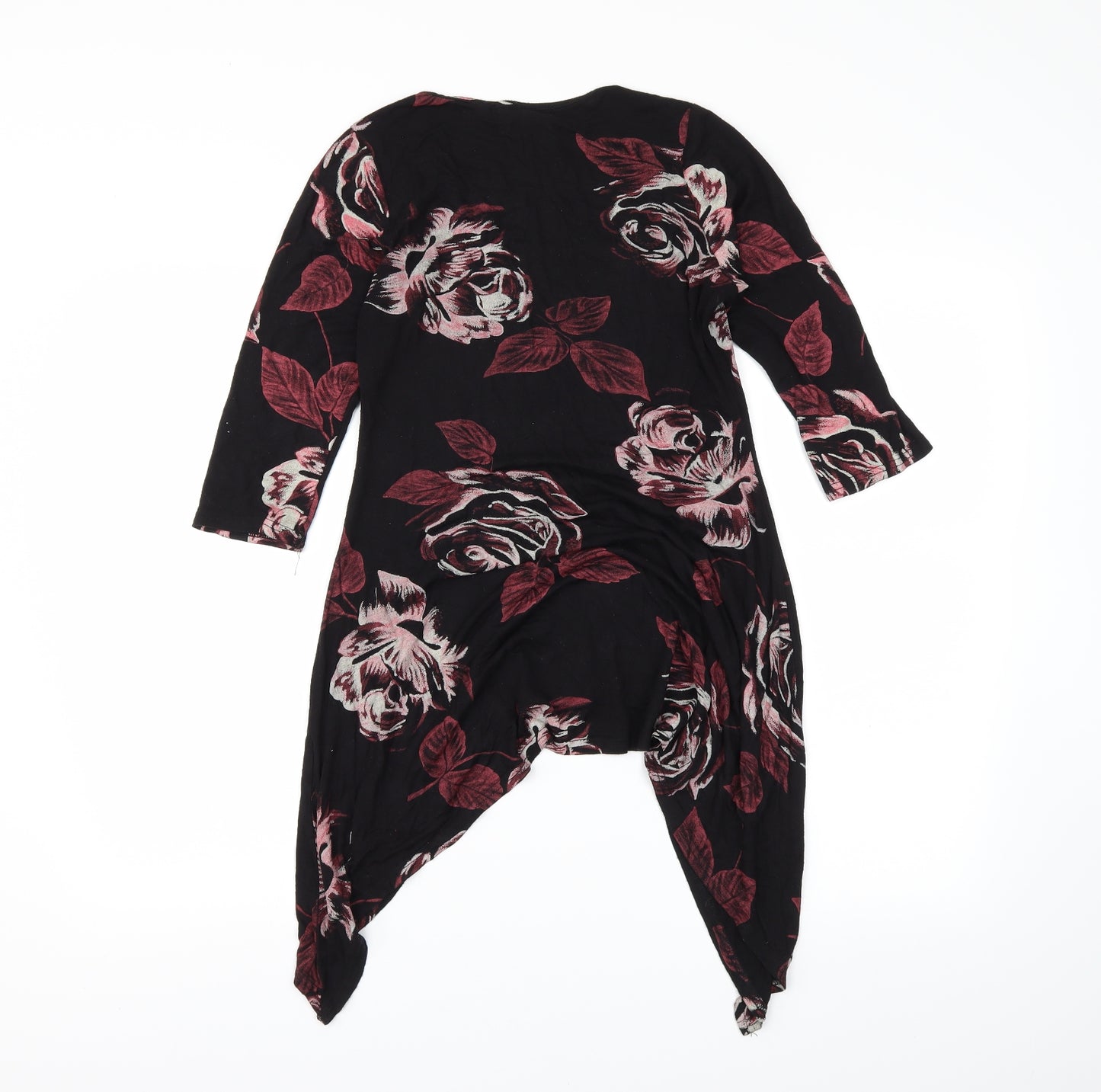 Miso Womens Black Floral  Basic Blouse Size 10
