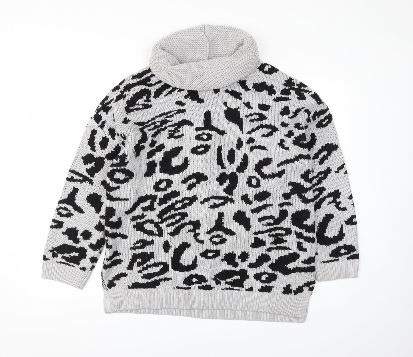 Preworn Womens Grey Animal Print  Pullover Jumper Size L