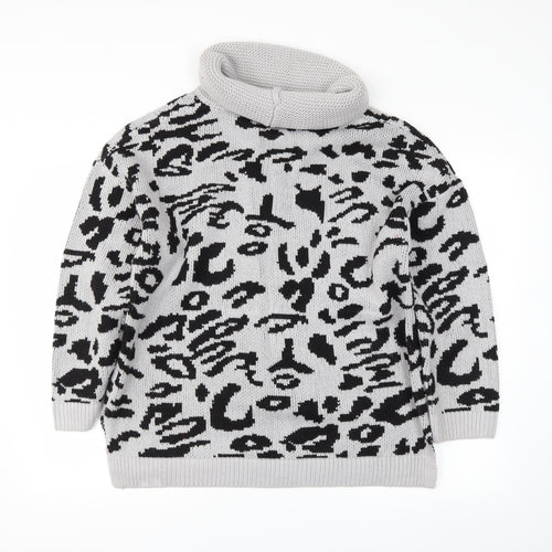 Preworn Womens Grey Animal Print  Pullover Jumper Size L