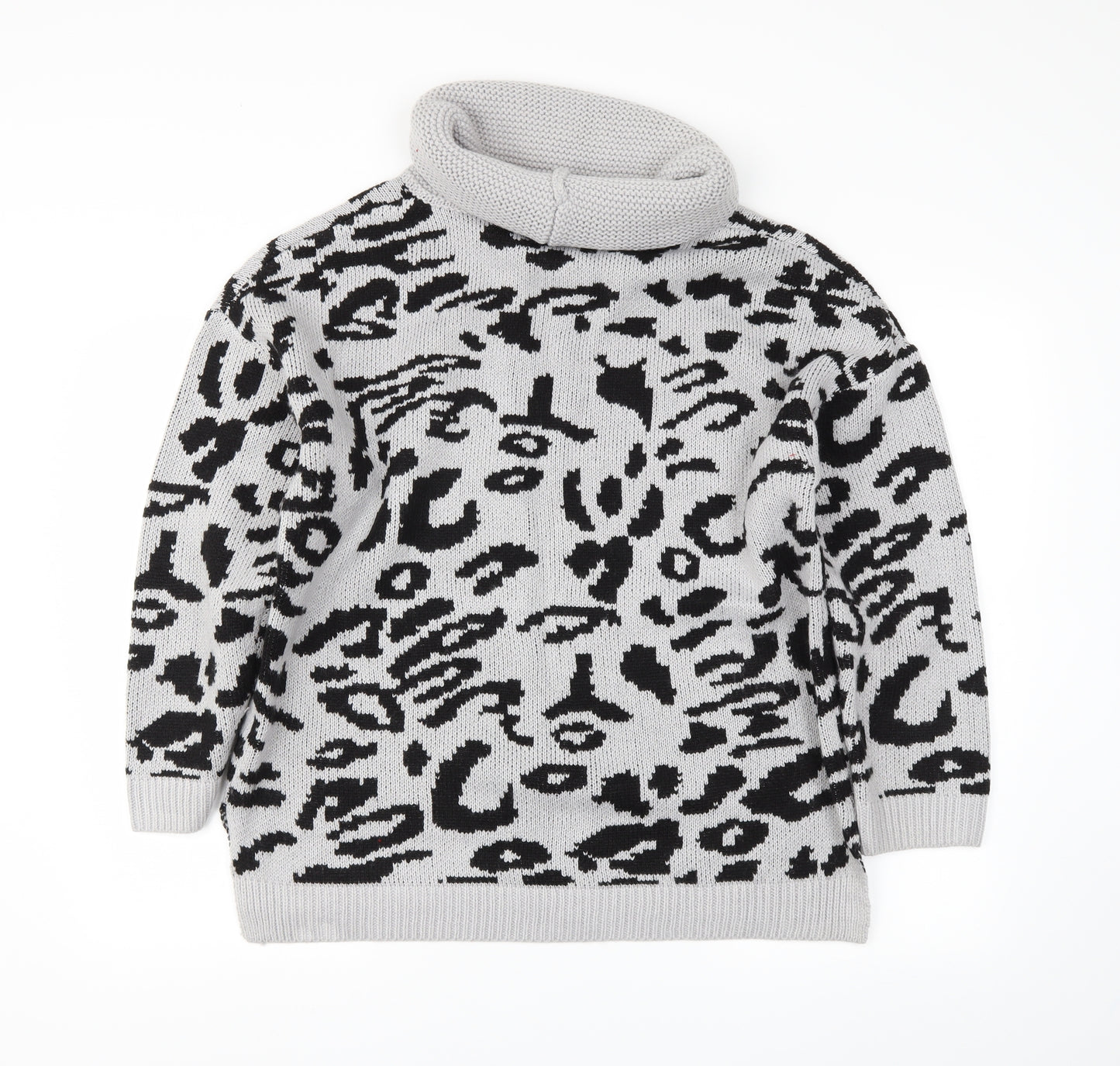 Preworn Womens Grey Animal Print  Pullover Jumper Size L