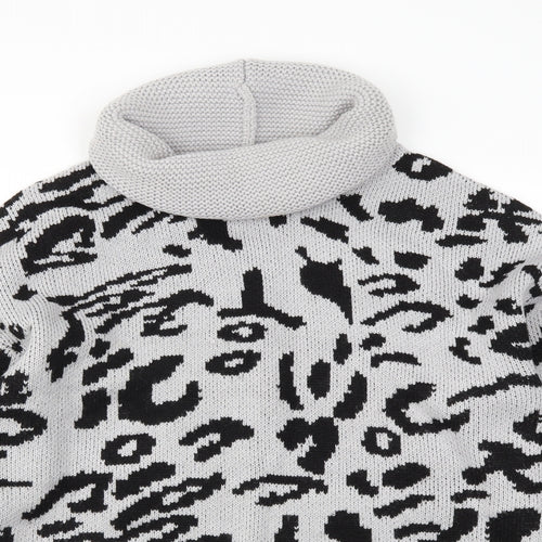 Preworn Womens Grey Animal Print  Pullover Jumper Size L