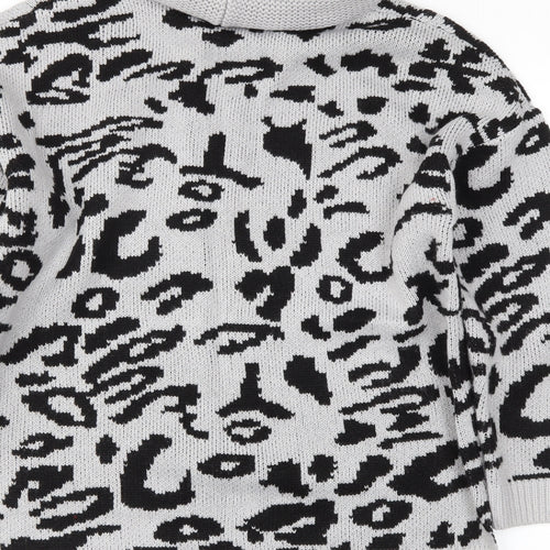 Preworn Womens Grey Animal Print  Pullover Jumper Size L