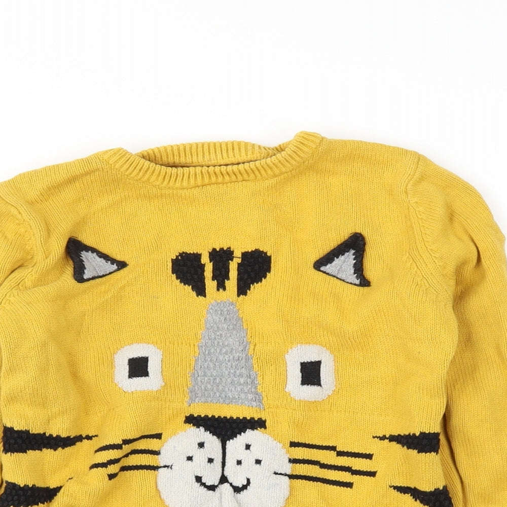 Preworn Boys Yellow   Pullover Jumper Size 5-6 Years
